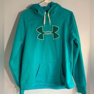 NWOT Blue Under Armour Fleece Cold Gear Big Logo Hoodie